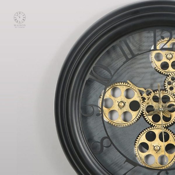 Horloge murale style engrenage vintage