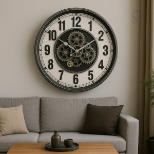 Horloge engrenage en métal au design élégant et moderne