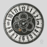 Horloge murale en métal avec mécanisme d'engrenage décoratif