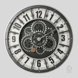 Horloge murale en métal avec mécanisme d'engrenage décoratif