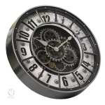 Horloge en métal avec engrenages apparents pour une touche industrielle