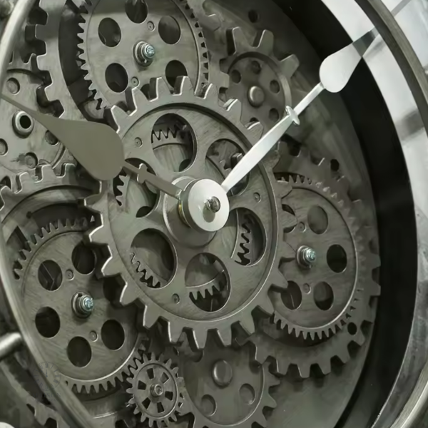 Horloge décorative en métal, style engrenage, ajout contemporain à votre espace