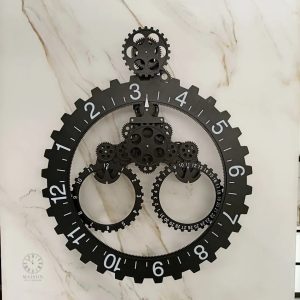Horloge murale à engrenages décorative