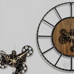 Horloge tendance avec engrenages en rotation