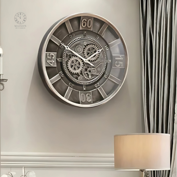 Horloge murale vintage engrenages décorative