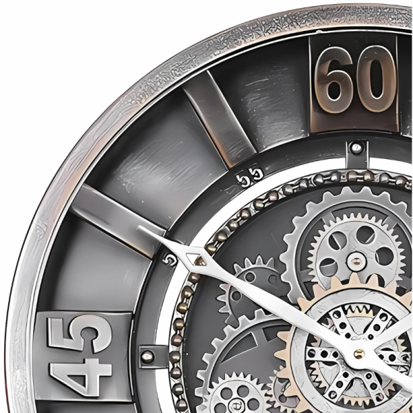 Horloge vintage au design industriel et rustique