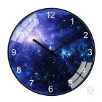 Horloge murale artistique galaxie colorée
