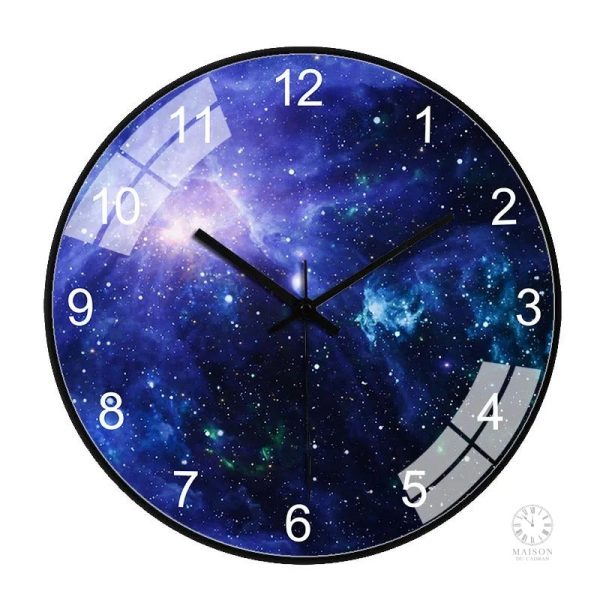Horloge murale artistique galaxie colorée