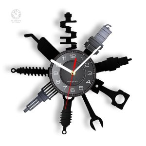 Horloge vinyle Garage au design vintage