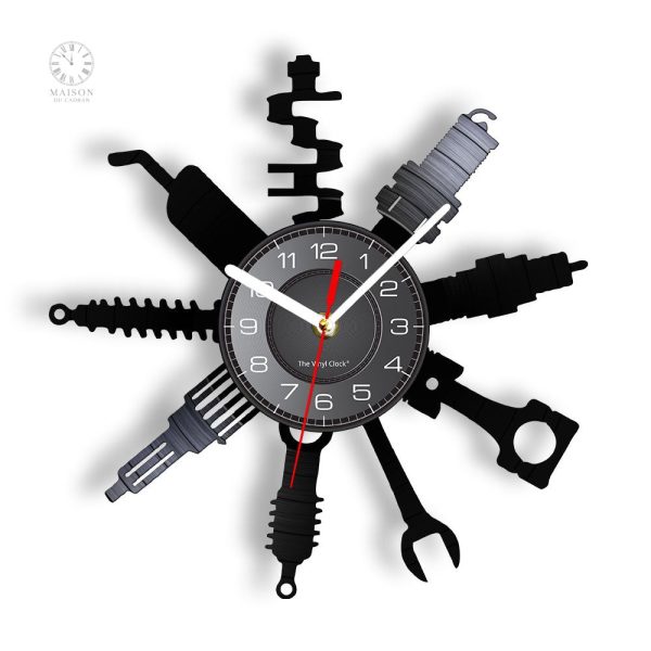 horloge-garage-1 Horloge vinyle Garage au design vintage