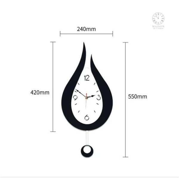 Horloge décorative blanche, effet goutte d'eau unique