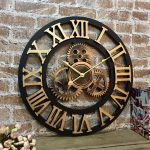Horloge murale style industriel en métal