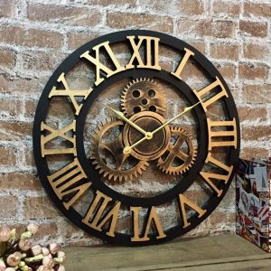Horloge murale style industriel en métal