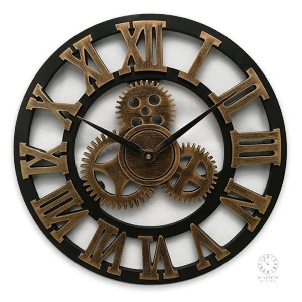 Horloge murale vintage au look industriel