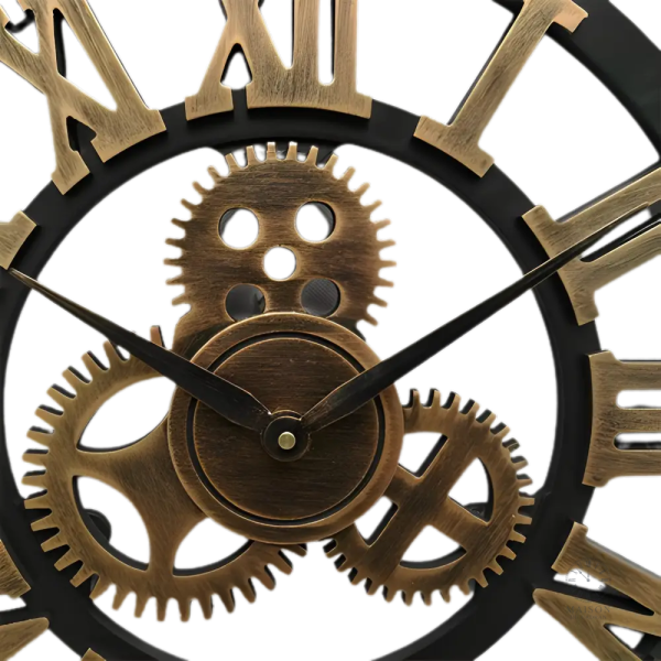 Horloge murale design industriel en noir