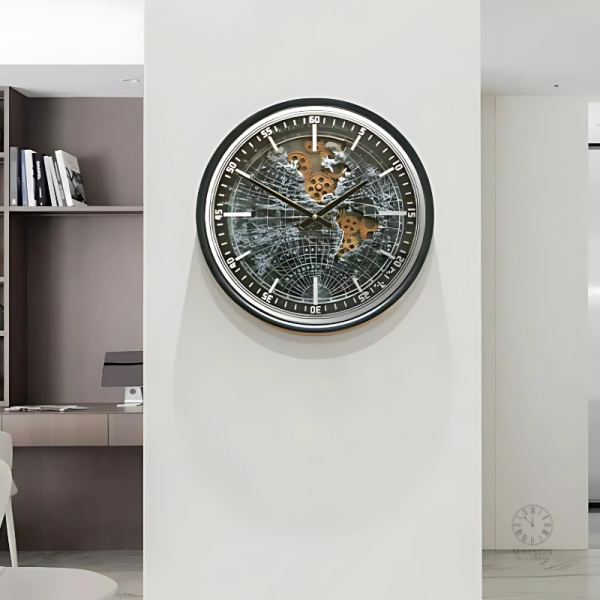 horloge-industrielle-engrenage-1 Horloge industrielle engrenage au design unique et moderne