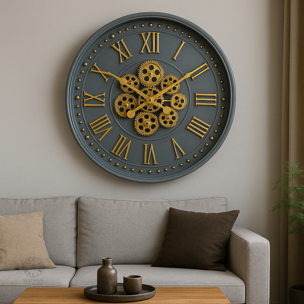 horloge-industrielle-engrenage-tournant-1 Horloge industrielle avec engrenage tournant