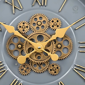 Horloge décorative avec mécanisme d'engrenage visible