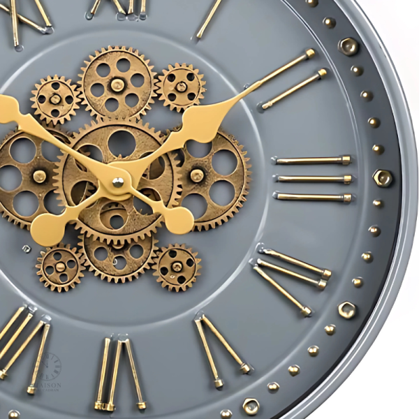 Horloge à aiguilles et engrenages, look contemporain