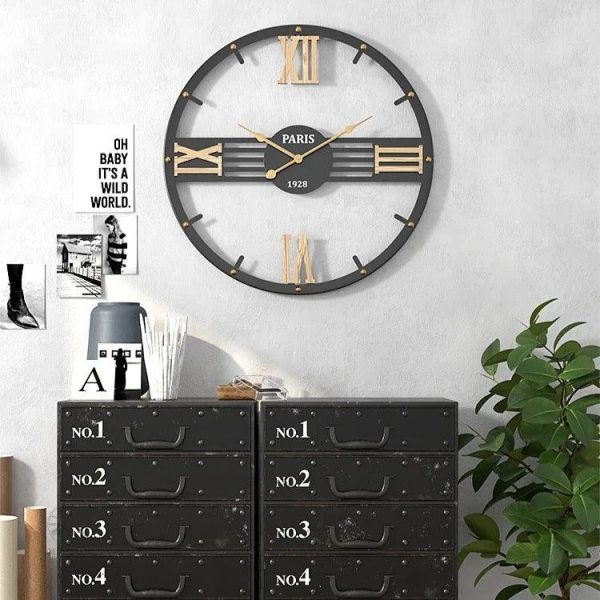 Horloge design industriel pour décoration intérieure