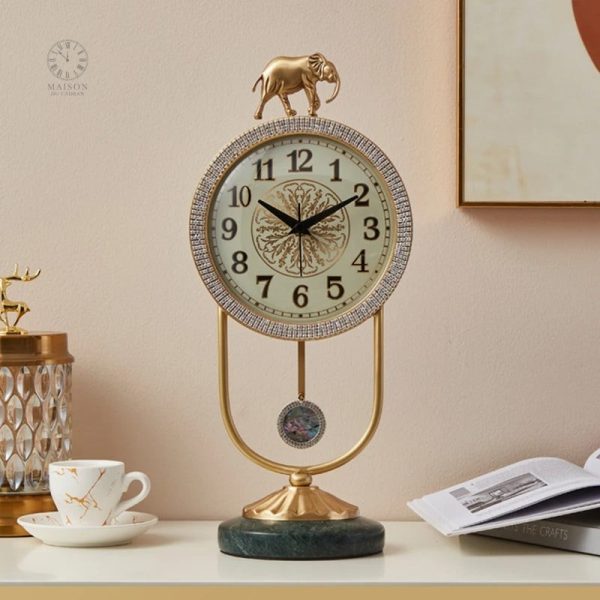 Horloge Laiton, accessoire décoratif de luxe pour maison