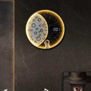 Horloge LED moderne avec affichage lumineux et design épuré