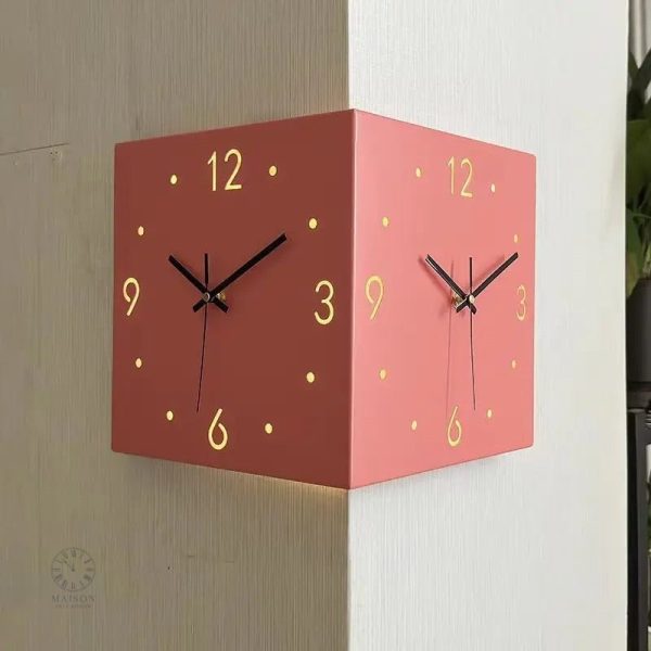 Style contemporain d'horloge lumineuse à deux faces
