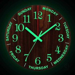 Horloge lumineuse en bois moderne