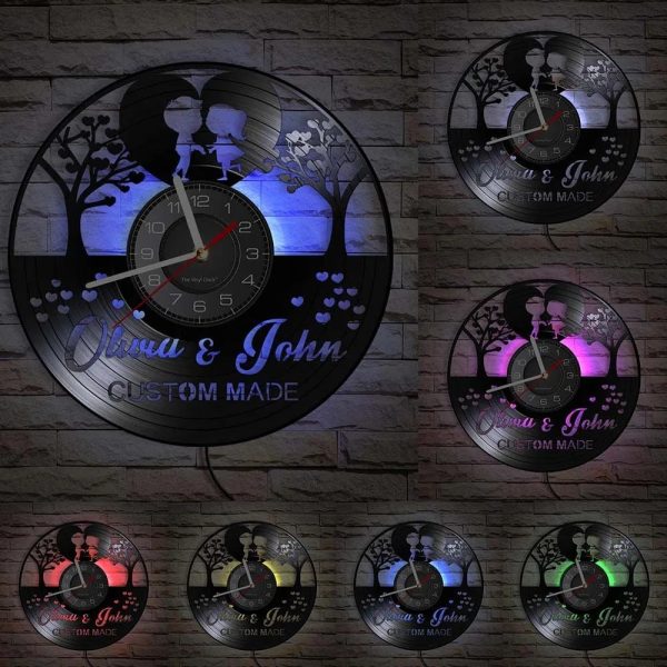 Horloge mariage personnalisée avec date et noms