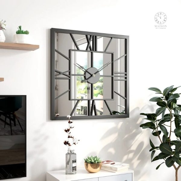horloge-miroir-1 Horloge Miroir élégante pour décoration murale