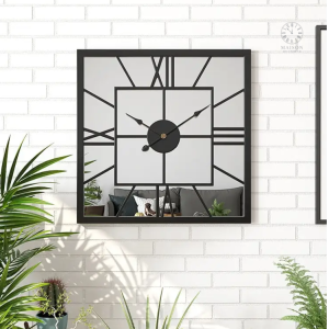 Horloge murale miroir au design moderne