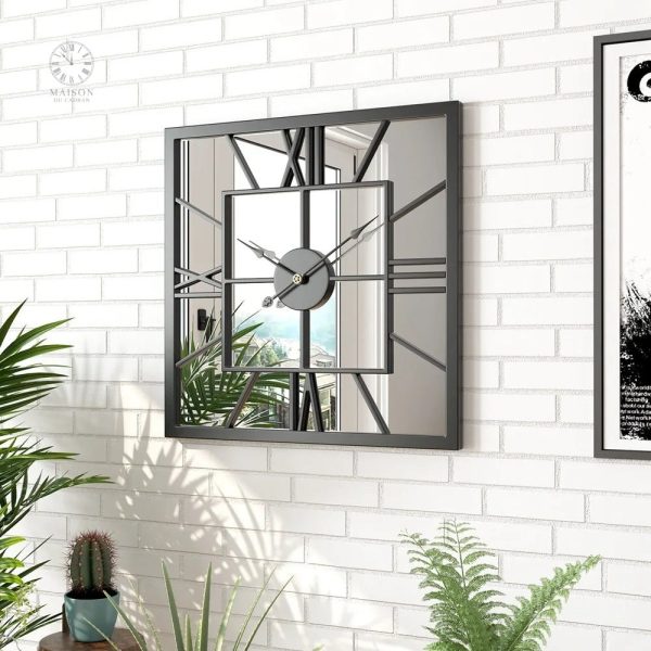 Horloge décorative miroir pour intérieur stylé