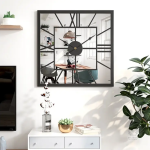 Horloge murale en miroir avec effet réfléchissant