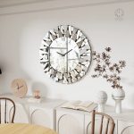 Horloge miroir murale décorative élégante
