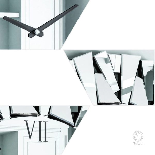 Horloge murale avec finition miroir brillante