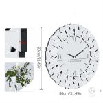 Horloge décorative murale, effet miroir chic