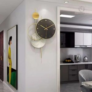 Horloge Design Luxe 60cm en Métal pour décoration moderne
