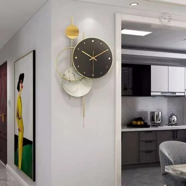 Horloge Design Luxe 60cm en Métal pour décoration moderne