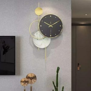 Horloge Murale 60cm, style élégant en métal