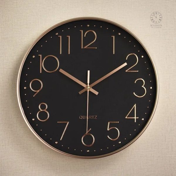 Horloge à quartz avec design épuré pour bureau