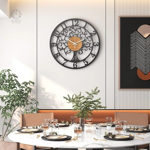 Horloge décorative avec motif d'arbre de vie