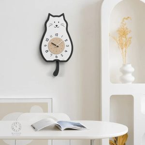 Horloge murale chat décorative et originale