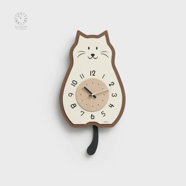 Horloge murale avec motif félin unique