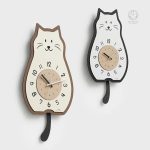 Horloge murale avec motif de chat élégant