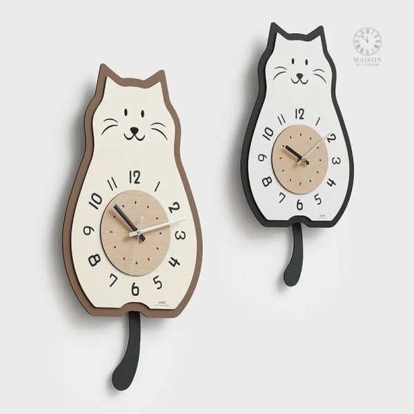 Horloge murale avec motif de chat élégant