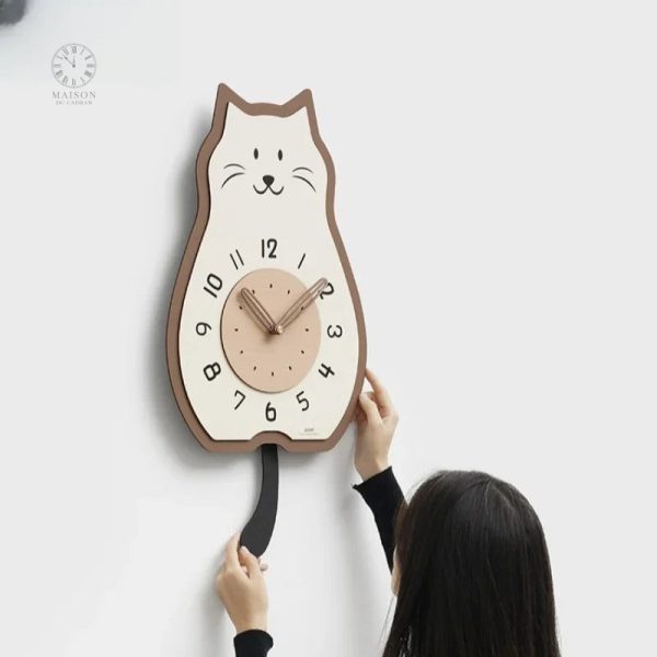 Horloge créative avec un charmant chat