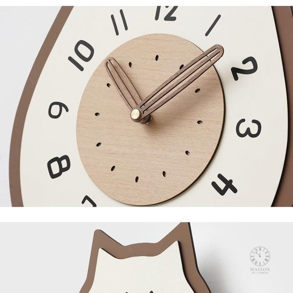 Élégante horloge murale à thème animalier
