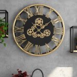 Horloge murale avec engrenage en mouvement