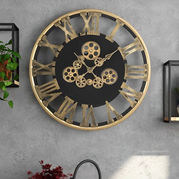 horloge-murale-avec-engrenage-en-mouvement-1 Horloge murale avec engrenage en mouvement