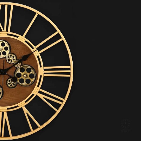 Horloge murale esthétique avec engrenages